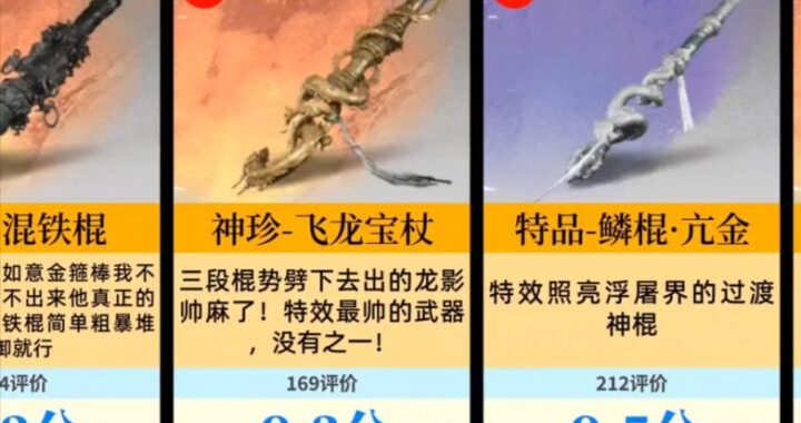 黑神话悟空武器图鉴：解锁齐天大圣的绝世神兵