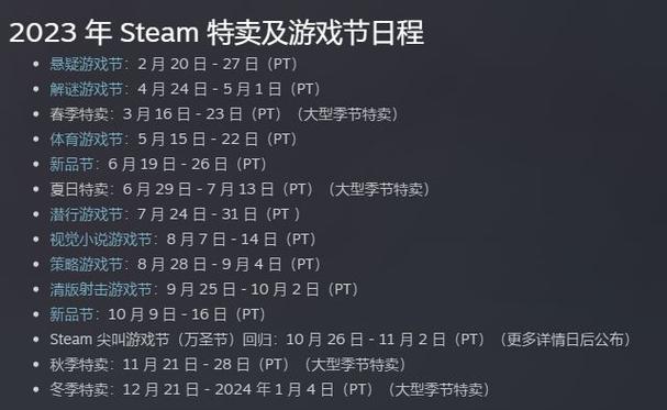 Steam什么时候打折力度最大？全年促销时间表详解