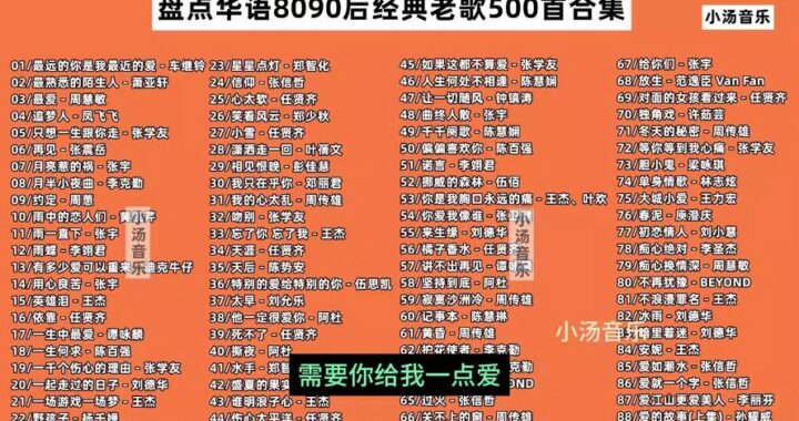 80老歌经典歌曲500首：穿越时空的音乐盛宴