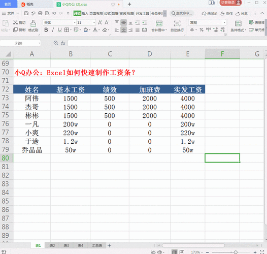 xlsx表格制作