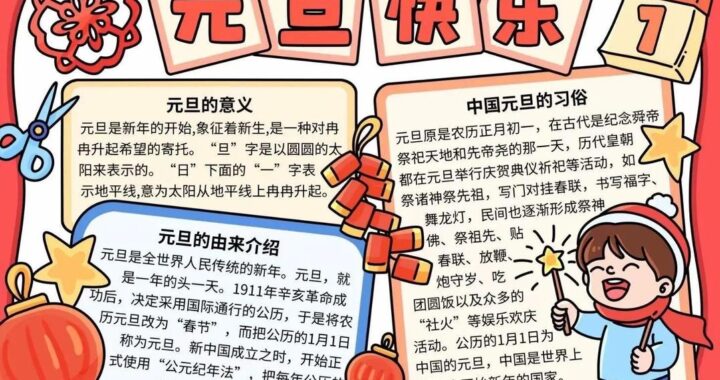 元旦快乐手抄报图片：如何设计一张精美的手抄报？